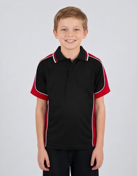Be Seen Kids Polo Shirt With Striped Collar (BSP16K)