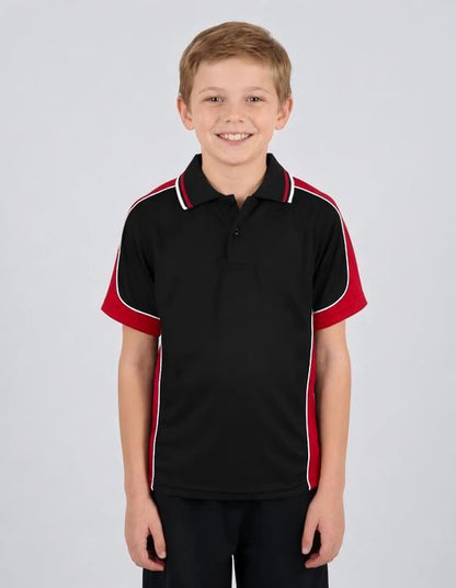 Be Seen Kids Polo Shirt With Striped Collar (BSP16K)