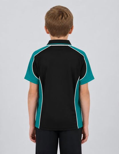 Be Seen Kids Polo Shirt With Striped Collar (BSP16K)