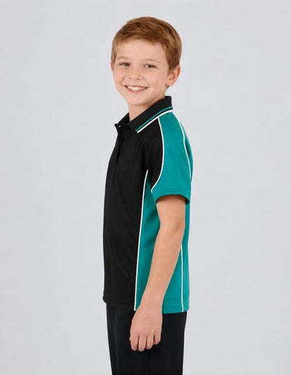 Be Seen Kids Polo Shirt With Striped Collar (BSP16K)