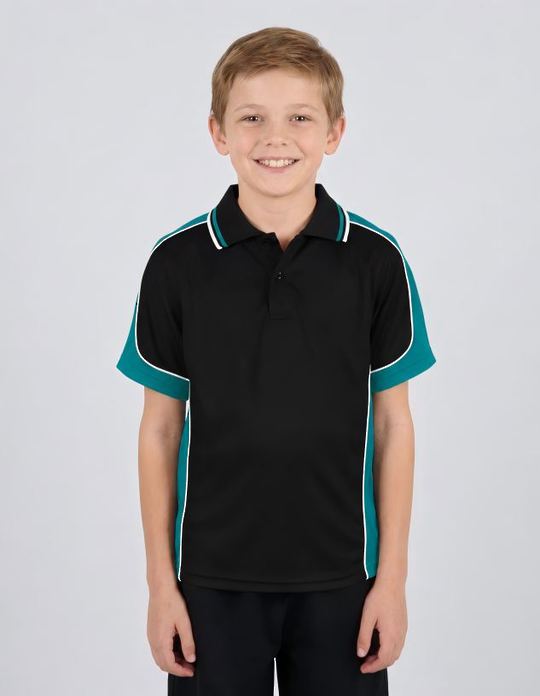 Be Seen Kids Polo Shirt With Striped Collar (BSP16K)