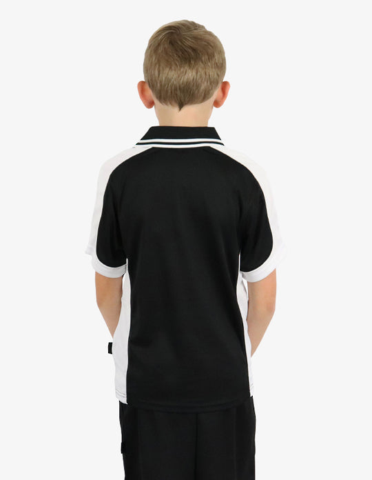 Be Seen Kids Polo Shirt With Striped Collar (BSP16K)-Clearance
