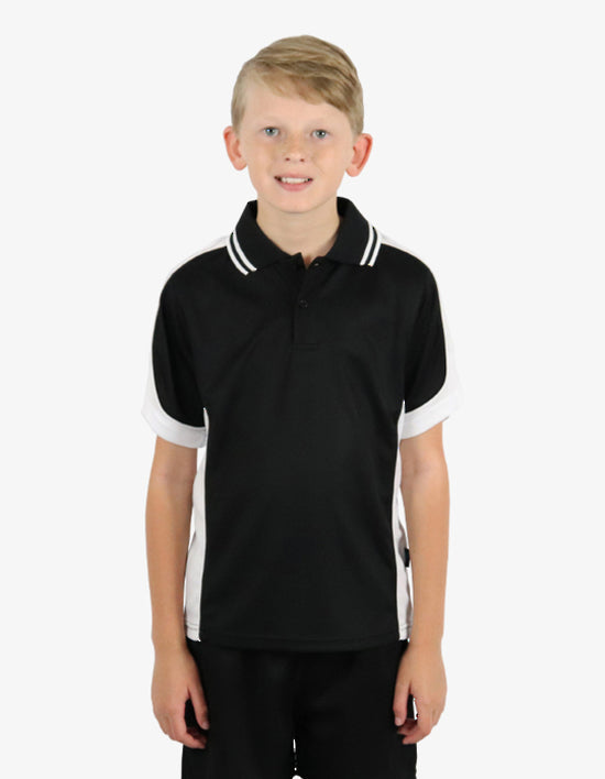 Be Seen Kids Polo Shirt With Striped Collar (BSP16K)-Clearance
