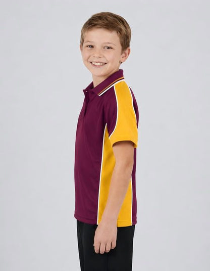 Be Seen Kids Polo Shirt With Striped Collar (BSP16K)