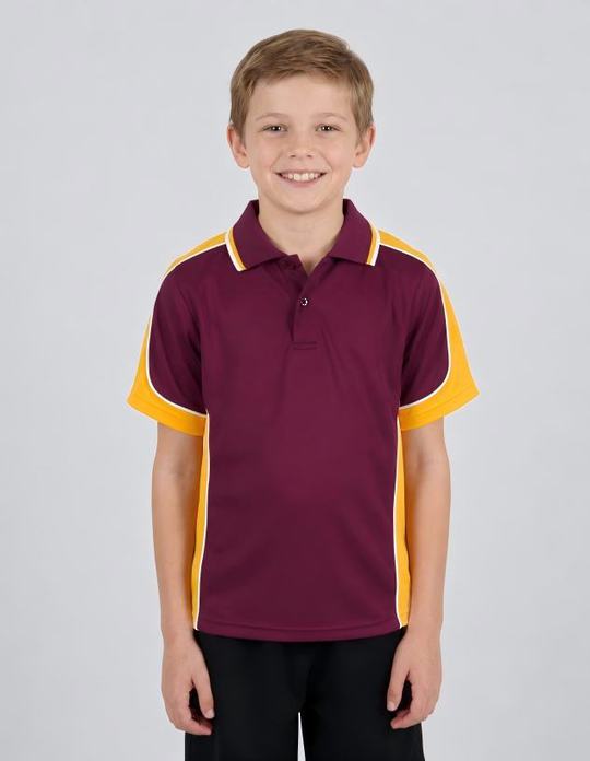 Be Seen Kids Polo Shirt With Striped Collar (BSP16K)