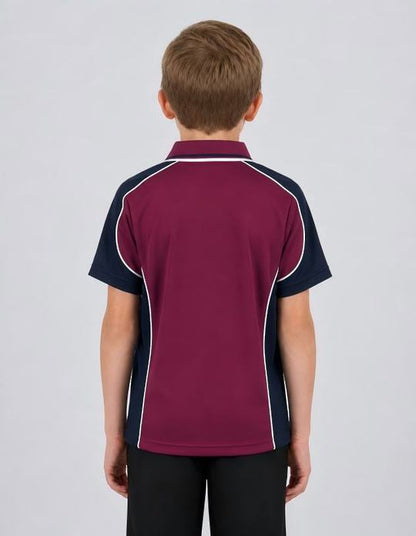 Be Seen Kids Polo Shirt With Striped Collar (BSP16K)