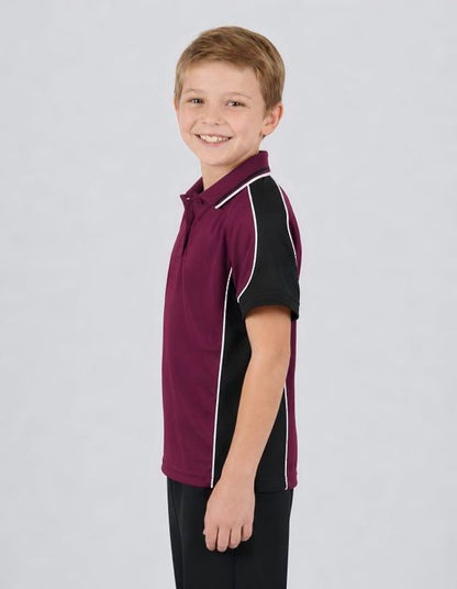 Be Seen Kids Polo Shirt With Striped Collar (BSP16K)
