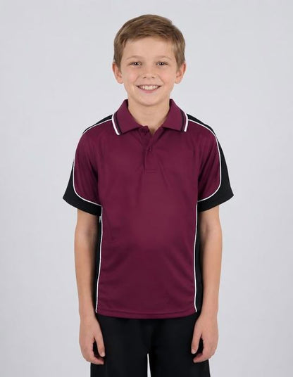 Be Seen Kids Polo Shirt With Striped Collar (BSP16K)