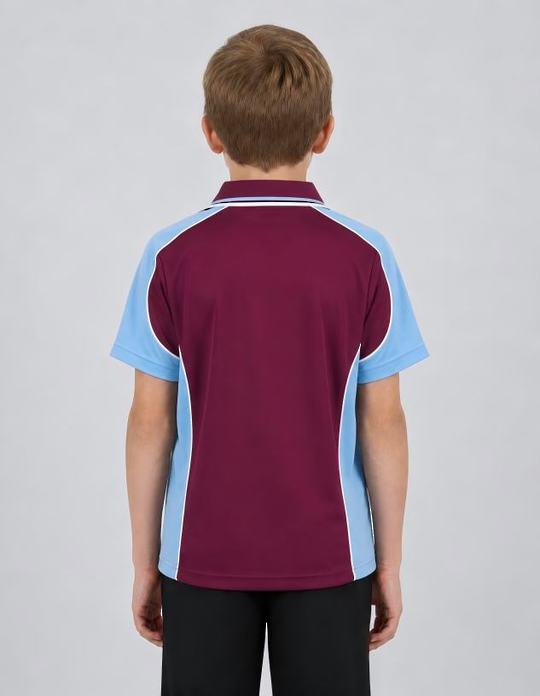 Be Seen Kids Polo Shirt With Striped Collar (BSP16K)