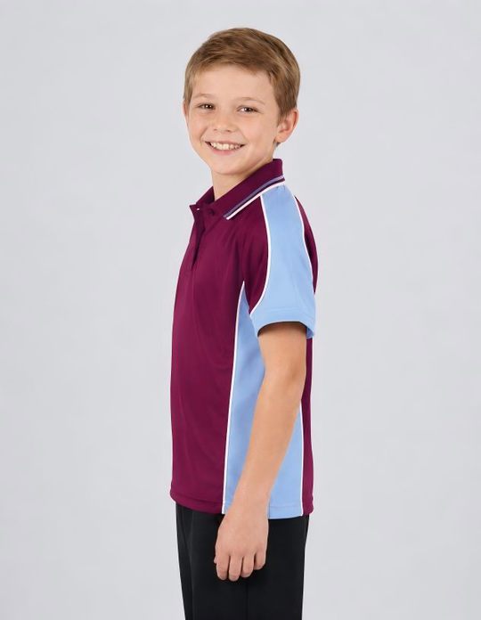 Be Seen Kids Polo Shirt With Striped Collar (BSP16K)