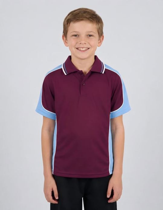 Be Seen Kids Polo Shirt With Striped Collar (BSP16K)