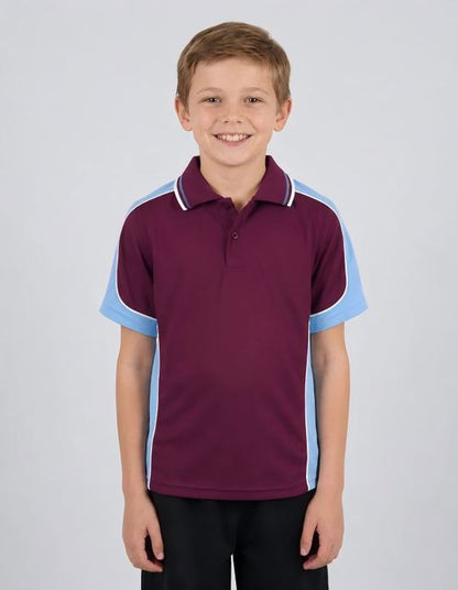 Be Seen Kids Polo Shirt With Striped Collar (BSP16K)