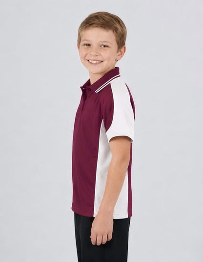 Be Seen Kids Polo Shirt With Striped Collar (BSP16K)