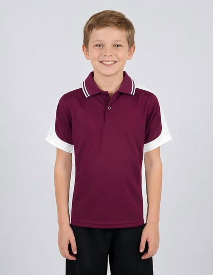 Be Seen Kids Polo Shirt With Striped Collar (BSP16K)