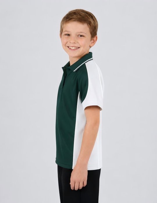 Be Seen Kids Polo Shirt With Striped Collar (BSP16K)