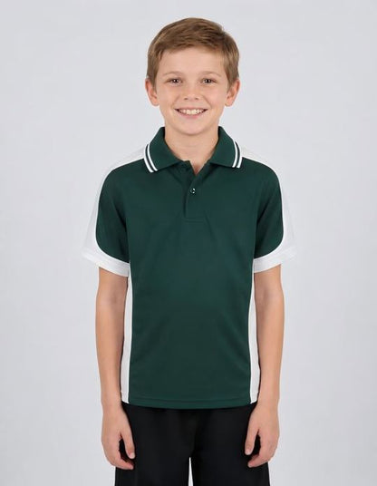 Be Seen Kids Polo Shirt With Striped Collar (BSP16K)