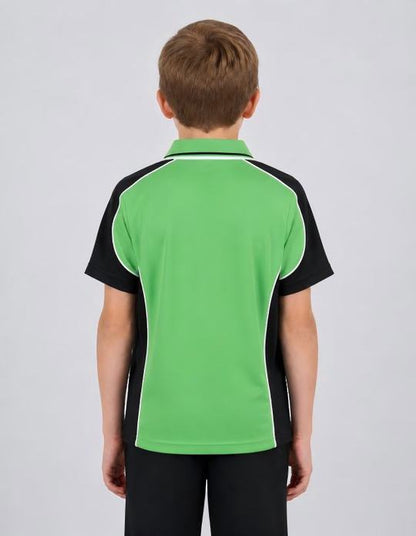 Be Seen Kids Polo Shirt With Striped Collar (BSP16K)