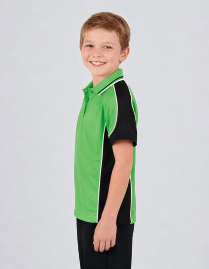 Be Seen Kids Polo Shirt With Striped Collar (BSP16K)