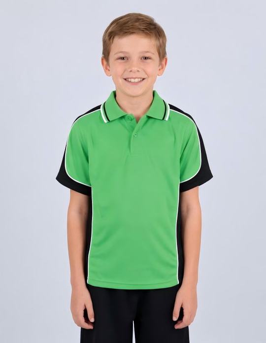 Be Seen Kids Polo Shirt With Striped Collar (BSP16K)