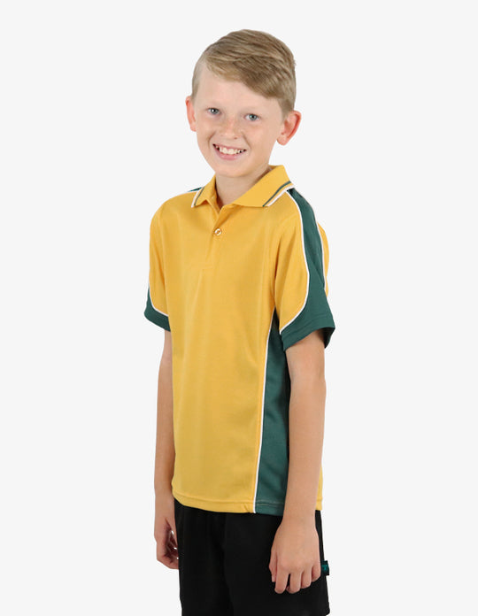 Be Seen Kids Polo Shirt With Striped Collar (BSP16K)-Clearance