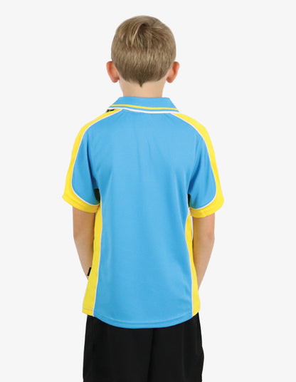 Be Seen Kids Polo Shirt With Striped Collar (BSP16K)-Clearance