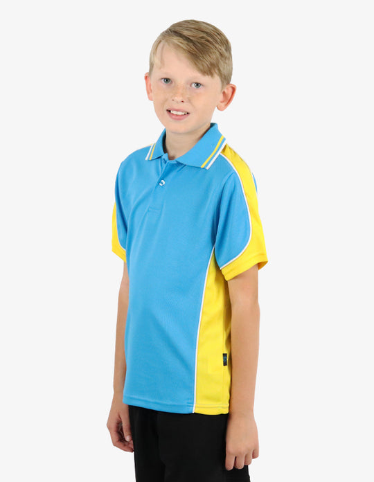 Be Seen Kids Polo Shirt With Striped Collar (BSP16K)-Clearance