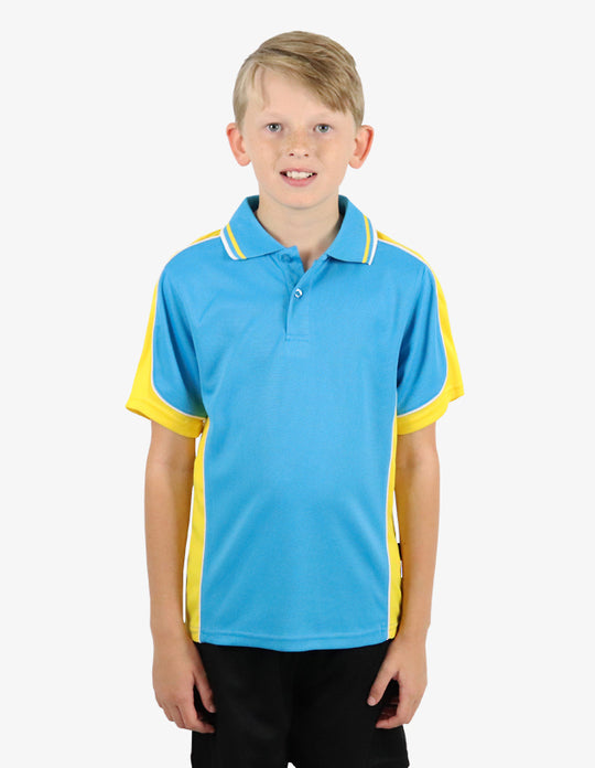 Be Seen Kids Polo Shirt With Striped Collar (BSP16K)-Clearance