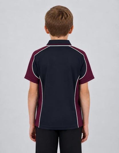 Be Seen Kids Polo Shirt With Striped Collar (BSP16K)