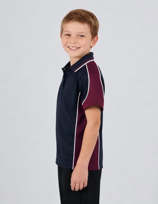 Be Seen Kids Polo Shirt With Striped Collar (BSP16K)