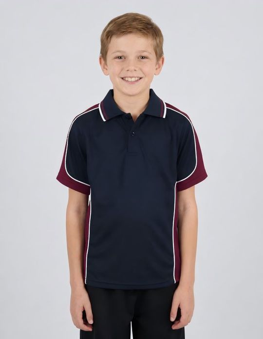 Be Seen Kids Polo Shirt With Striped Collar (BSP16K)
