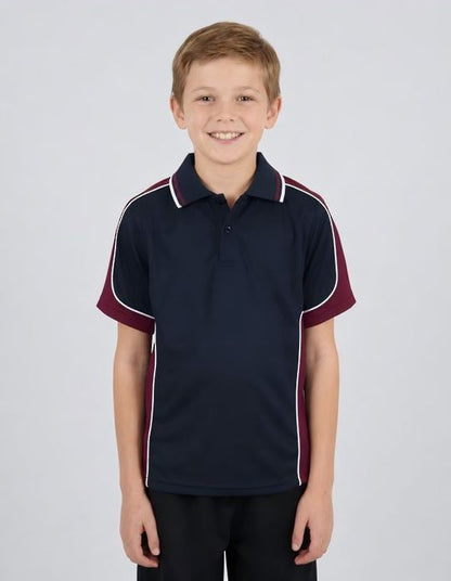 Be Seen Kids Polo Shirt With Striped Collar (BSP16K)