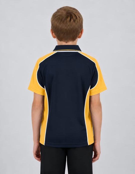 Be Seen Kids Polo Shirt With Striped Collar (BSP16K)