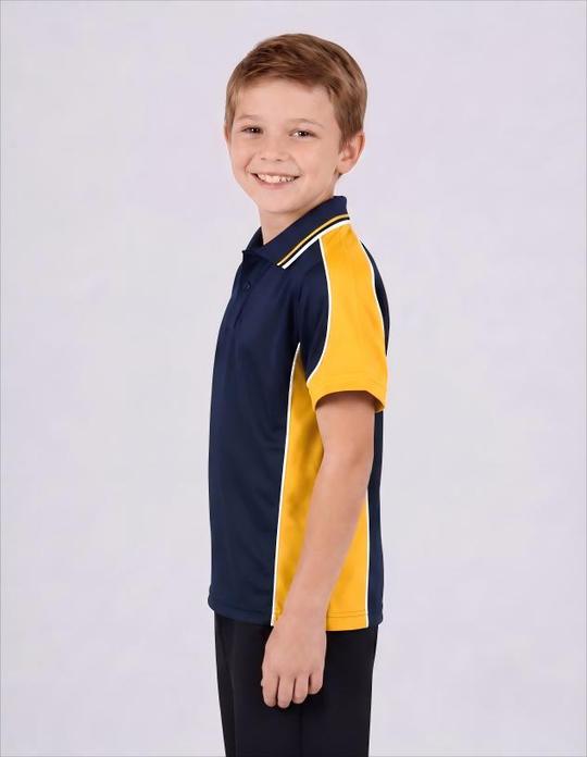 Be Seen Kids Polo Shirt With Striped Collar (BSP16K)