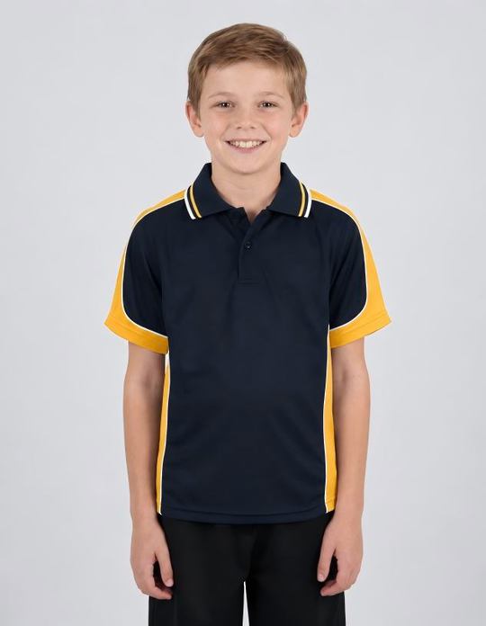 Be Seen Kids Polo Shirt With Striped Collar (BSP16K)