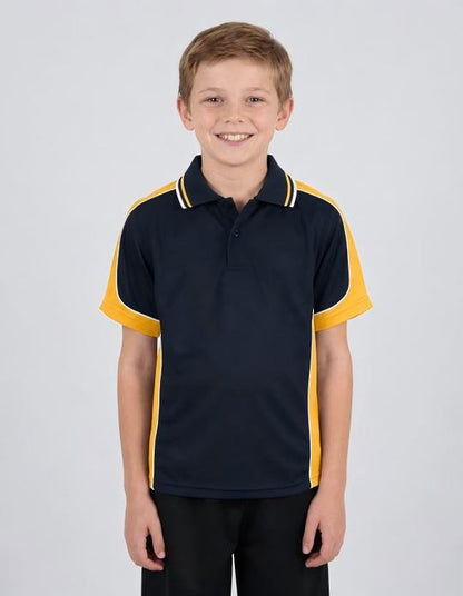 Be Seen Kids Polo Shirt With Striped Collar (BSP16K)