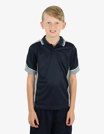 Be Seen Kids Polo Shirt With Striped Collar (BSP16K)