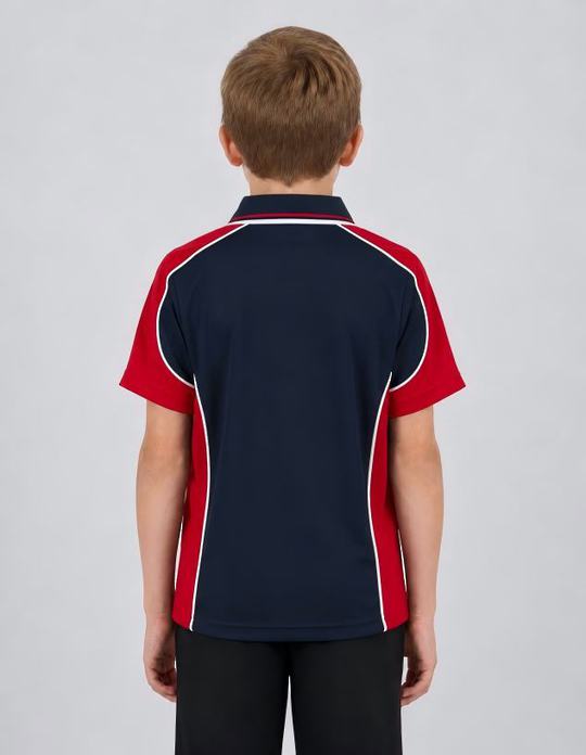 Be Seen Kids Polo Shirt With Striped Collar (BSP16K)