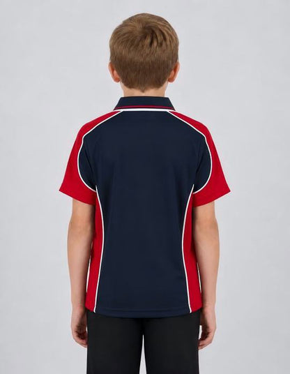Be Seen Kids Polo Shirt With Striped Collar (BSP16K)
