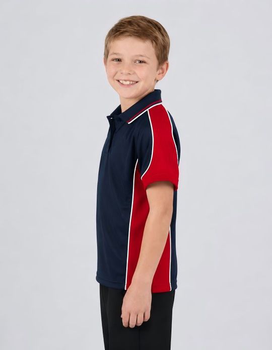 Be Seen Kids Polo Shirt With Striped Collar (BSP16K)