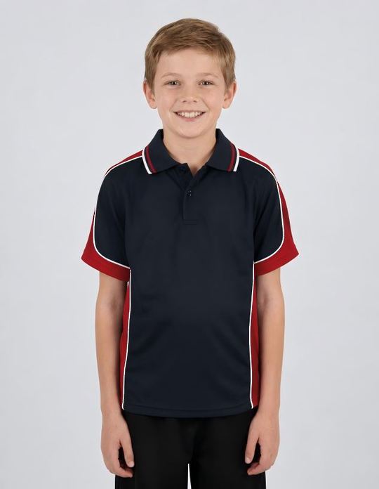 Be Seen Kids Polo Shirt With Striped Collar (BSP16K)