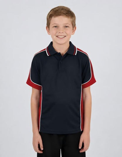 Be Seen Kids Polo Shirt With Striped Collar (BSP16K)