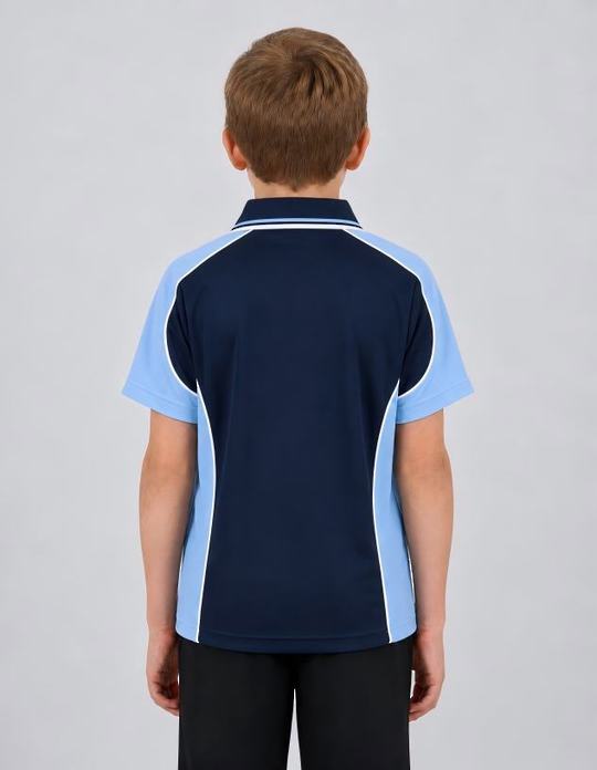 Be Seen Kids Polo Shirt With Striped Collar (BSP16K)