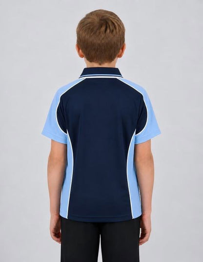 Be Seen Kids Polo Shirt With Striped Collar (BSP16K)