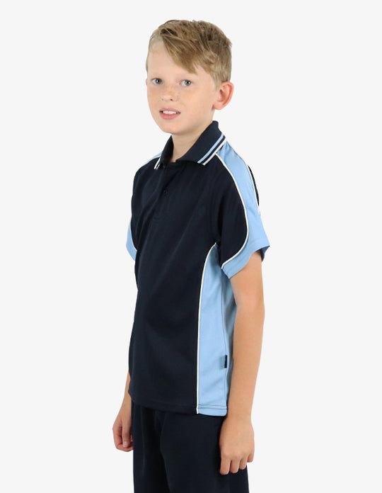 Be Seen Kids Polo Shirt With Striped Collar (BSP16K)
