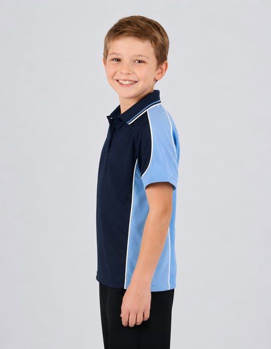 Be Seen Kids Polo Shirt With Striped Collar (BSP16K)