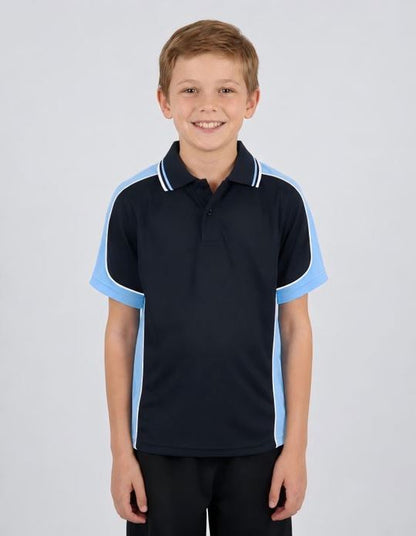 Be Seen Kids Polo Shirt With Striped Collar (BSP16K)