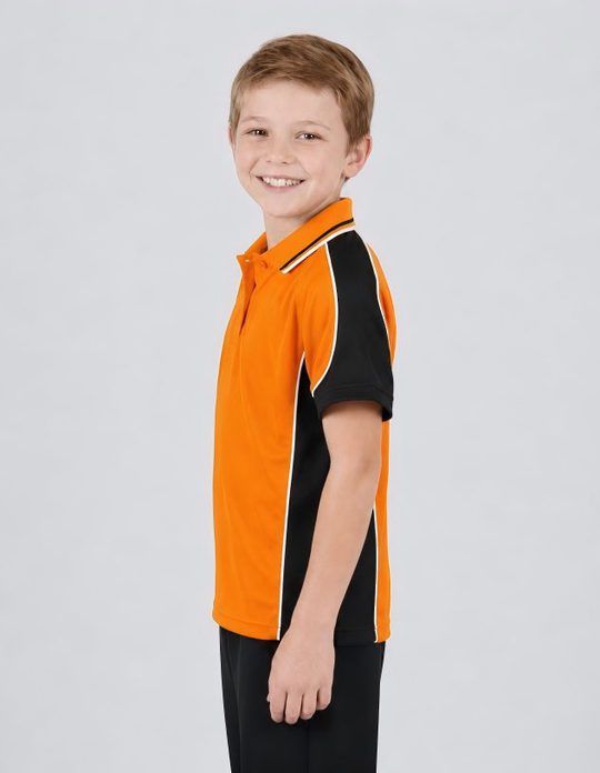 Be Seen Kids Polo Shirt With Striped Collar (BSP16K)