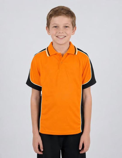 Be Seen Kids Polo Shirt With Striped Collar (BSP16K)