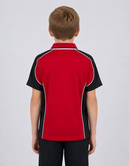 Be Seen Kids Polo Shirt With Striped Collar (BSP16K)