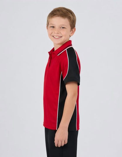 Be Seen Kids Polo Shirt With Striped Collar (BSP16K)